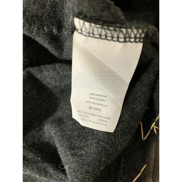 J Crew Womens Gray Metallic Gold Star Print Short Sleeve Top T Shirt Xxs - Picture 6 of 6